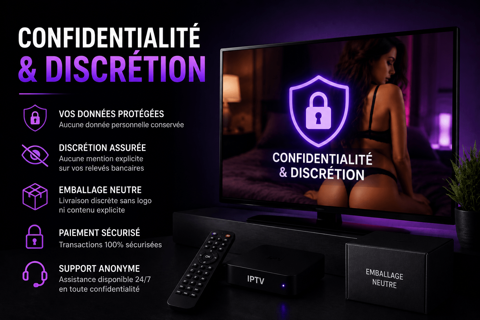 Confidentialité et discrétion d'un abonnement IPTV adulte